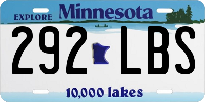 MN license plate 292LBS