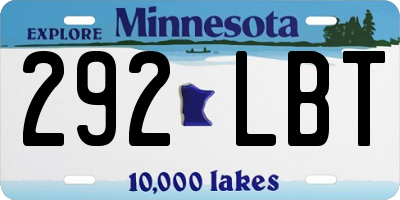 MN license plate 292LBT