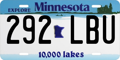MN license plate 292LBU