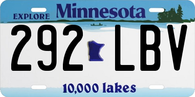 MN license plate 292LBV