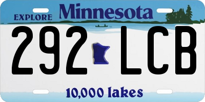 MN license plate 292LCB