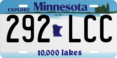 MN license plate 292LCC