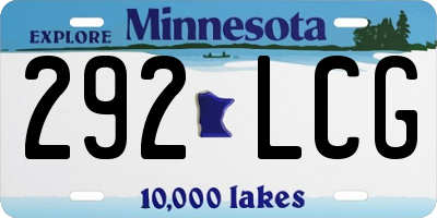 MN license plate 292LCG