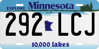 MN license plate 292LCJ