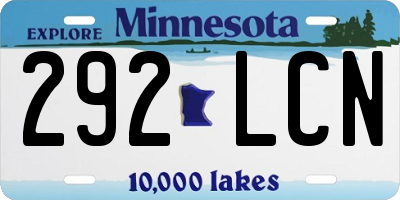 MN license plate 292LCN