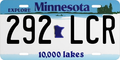 MN license plate 292LCR