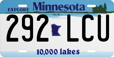 MN license plate 292LCU