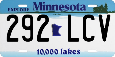 MN license plate 292LCV