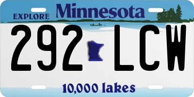 MN license plate 292LCW