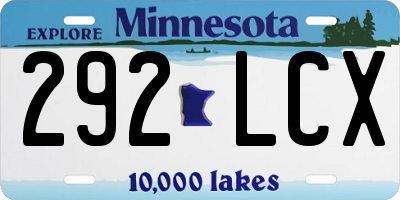 MN license plate 292LCX
