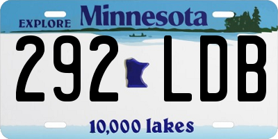 MN license plate 292LDB
