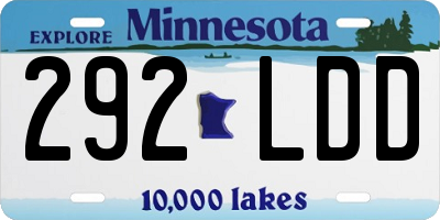 MN license plate 292LDD