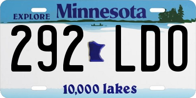 MN license plate 292LDO