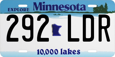 MN license plate 292LDR