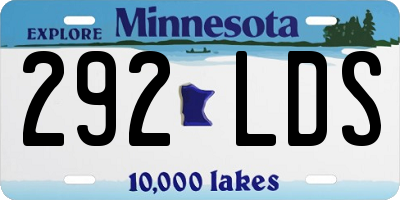 MN license plate 292LDS