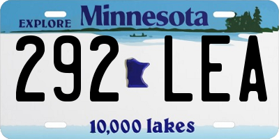 MN license plate 292LEA