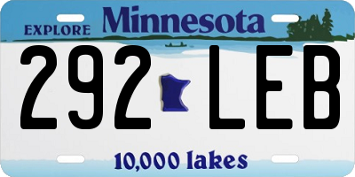 MN license plate 292LEB
