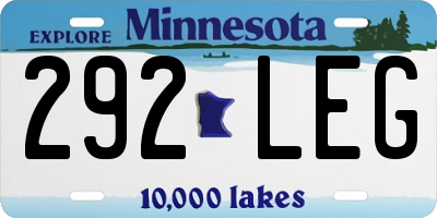 MN license plate 292LEG