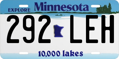 MN license plate 292LEH