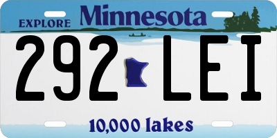 MN license plate 292LEI