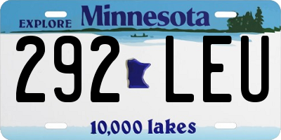 MN license plate 292LEU