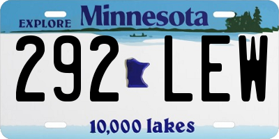 MN license plate 292LEW