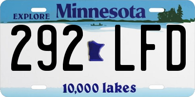 MN license plate 292LFD