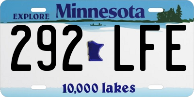 MN license plate 292LFE