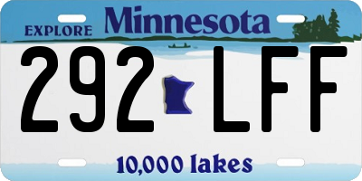 MN license plate 292LFF