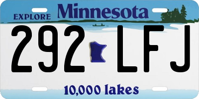 MN license plate 292LFJ