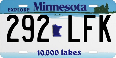 MN license plate 292LFK