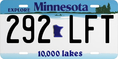 MN license plate 292LFT