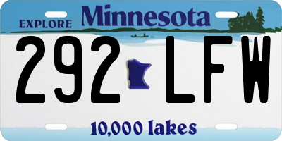 MN license plate 292LFW