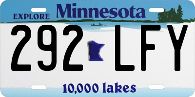 MN license plate 292LFY