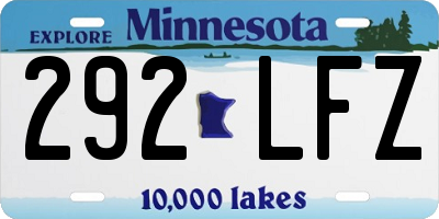 MN license plate 292LFZ