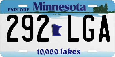 MN license plate 292LGA
