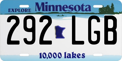MN license plate 292LGB