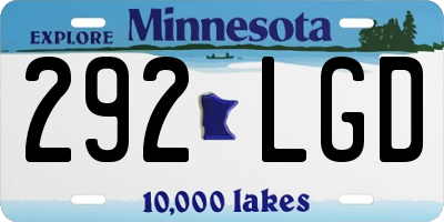 MN license plate 292LGD
