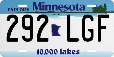 MN license plate 292LGF