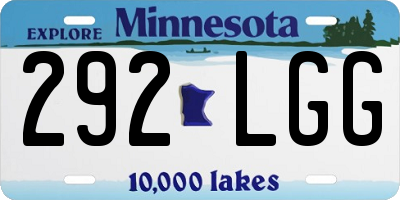 MN license plate 292LGG