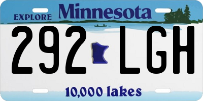 MN license plate 292LGH