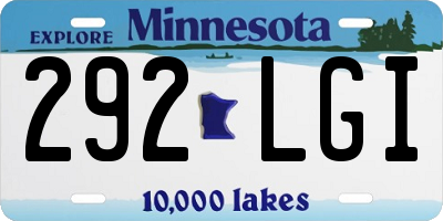 MN license plate 292LGI