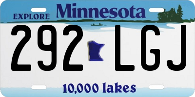 MN license plate 292LGJ