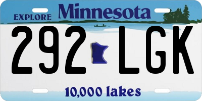 MN license plate 292LGK