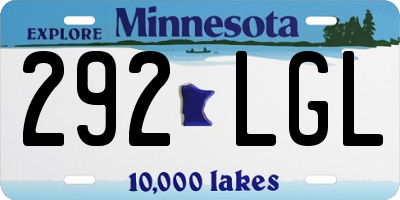 MN license plate 292LGL