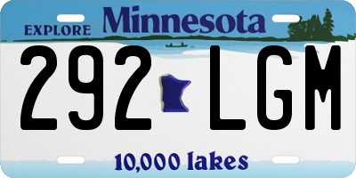MN license plate 292LGM