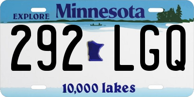 MN license plate 292LGQ