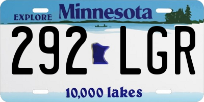 MN license plate 292LGR