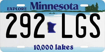 MN license plate 292LGS
