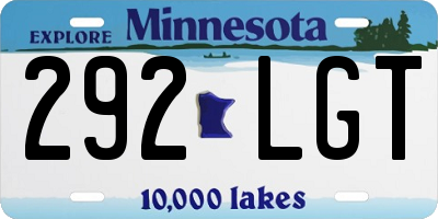 MN license plate 292LGT